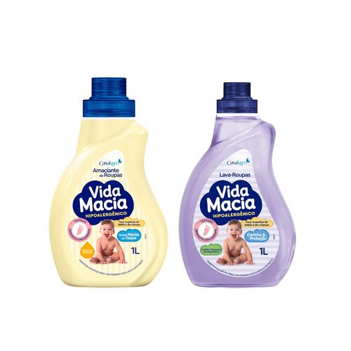 Kit Cuidado com as Roupas Vida Macia – Amaciante + Lava Roupas