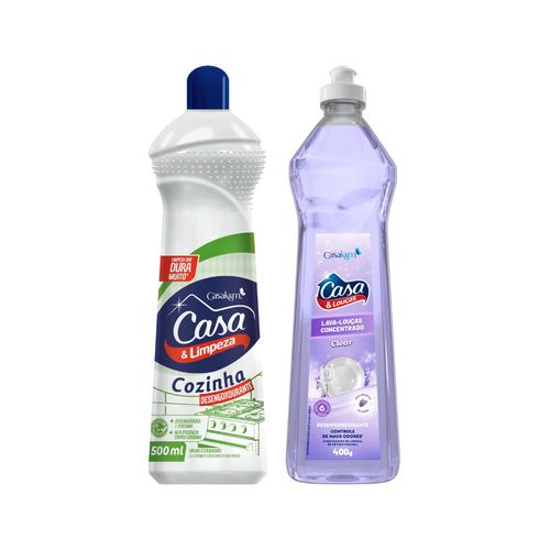 Kit Desengordurante Cozinha 500ml + Lava-Louças Clear 400g