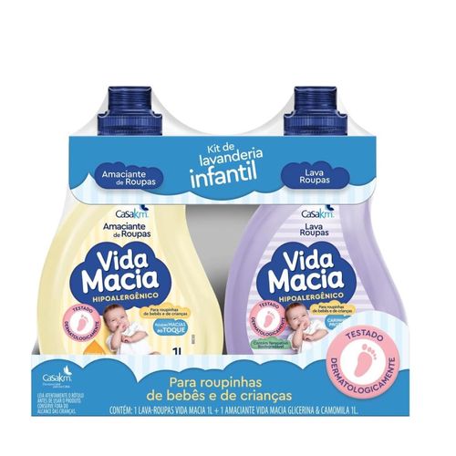 KIT VIDA MACIA LAVA-ROUPAS E AMACIANTE 1L