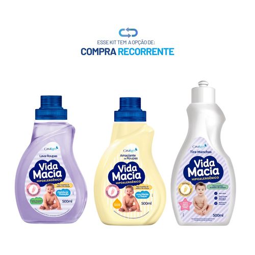 Kit Cuidado Completo para Roupas Vida Macia – Limpeza, Maciez e Remoção de Manchas
