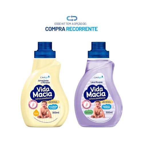 Kit Cuidado com as Roupas Vida Macia – Amaciante + Lava Roupas